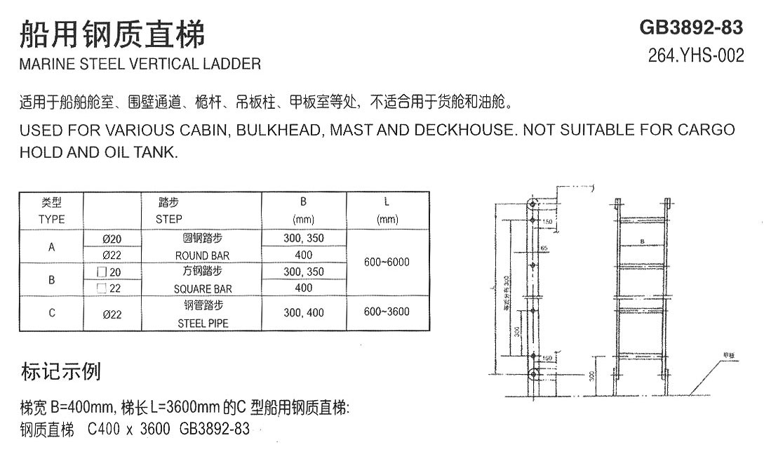 船用鋼質(zhì)直梯